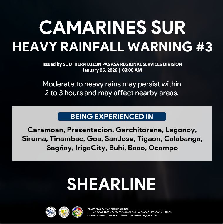 CAMARINES SUR HEAVY RAINFALL WARNING #3
