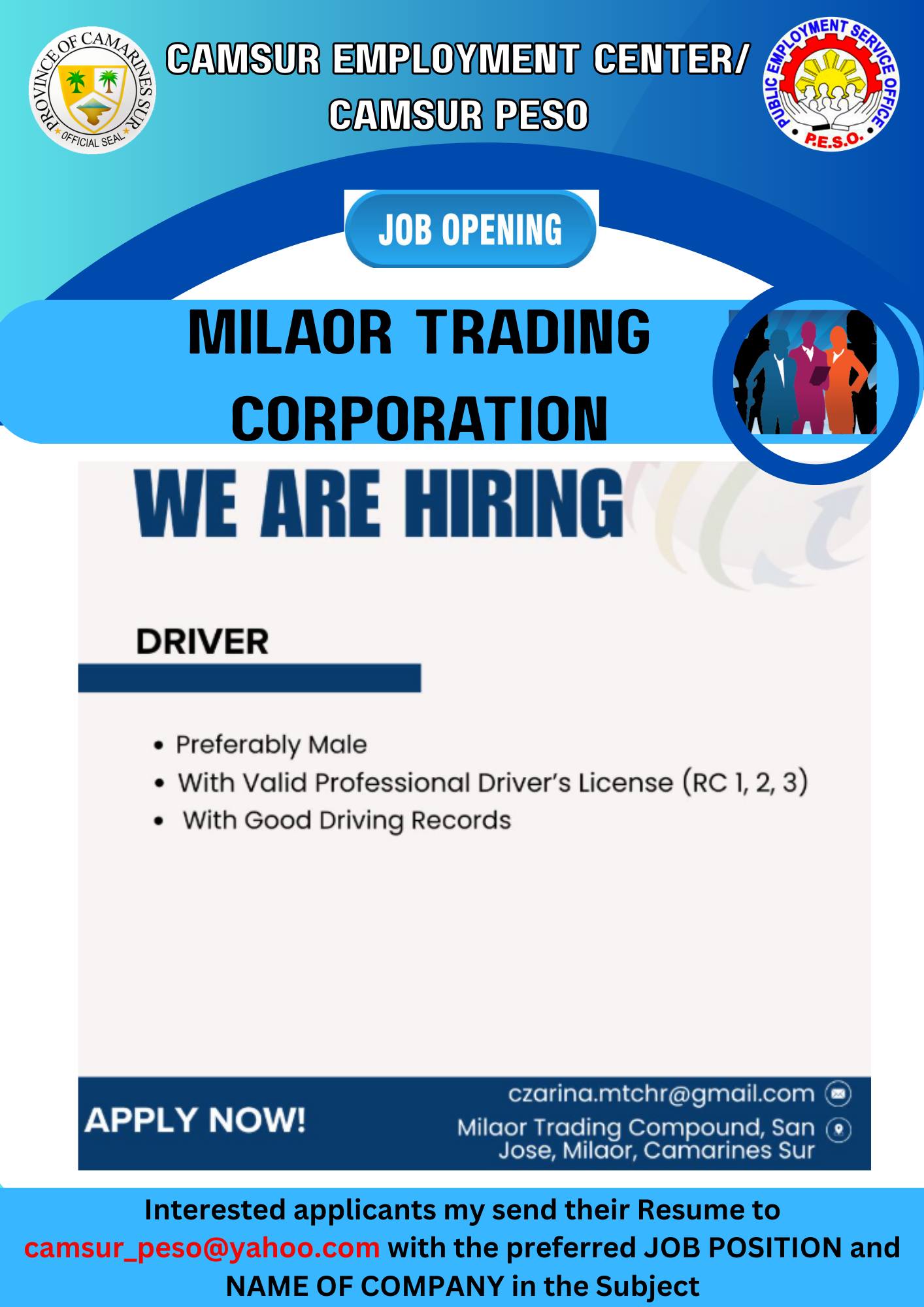 🚀 JOB OPPORTUNITIES AWAIT! 🚀 - Milaor Trading Corporation