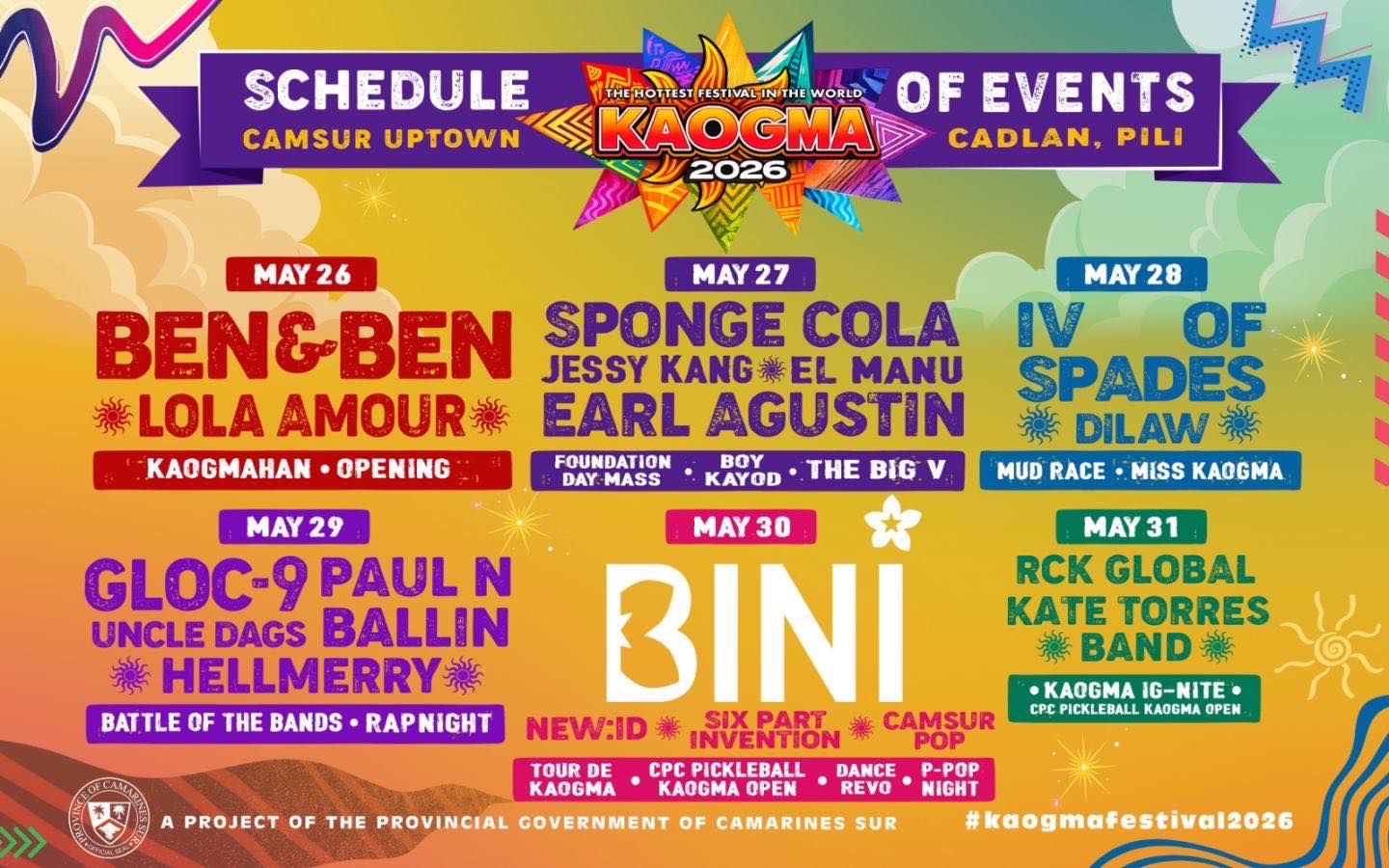 BINI BRINGS COACHELLA HOME: KAOGMA FESTIVAL 2026 SET TO BE CAMSUR&rsquo;S BIGGEST CELEBRATION YET